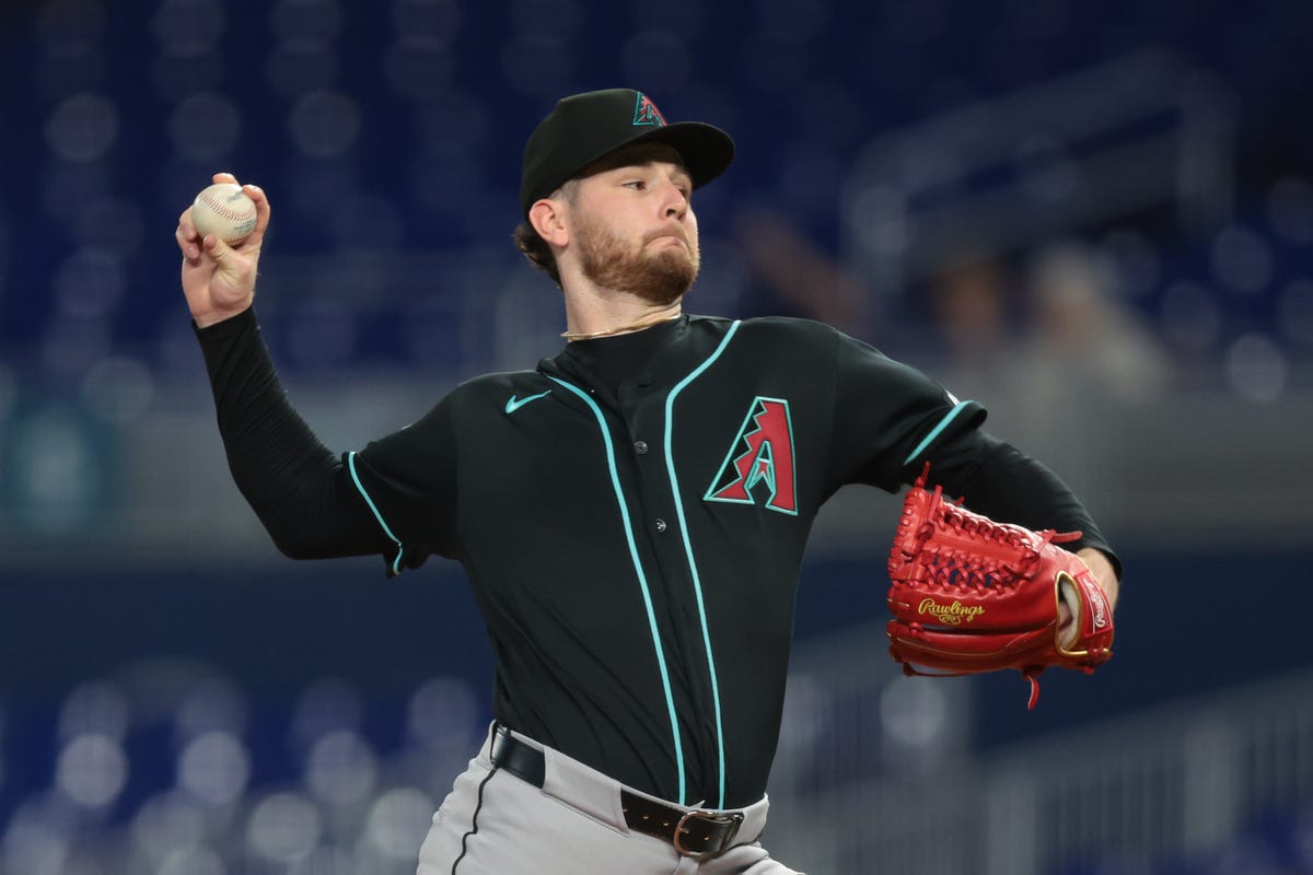 A Diamondbacks pitcher delivers a pitch — Arizona’s staff and early-inning lapses have left the team frequently trailing through the first few innings.