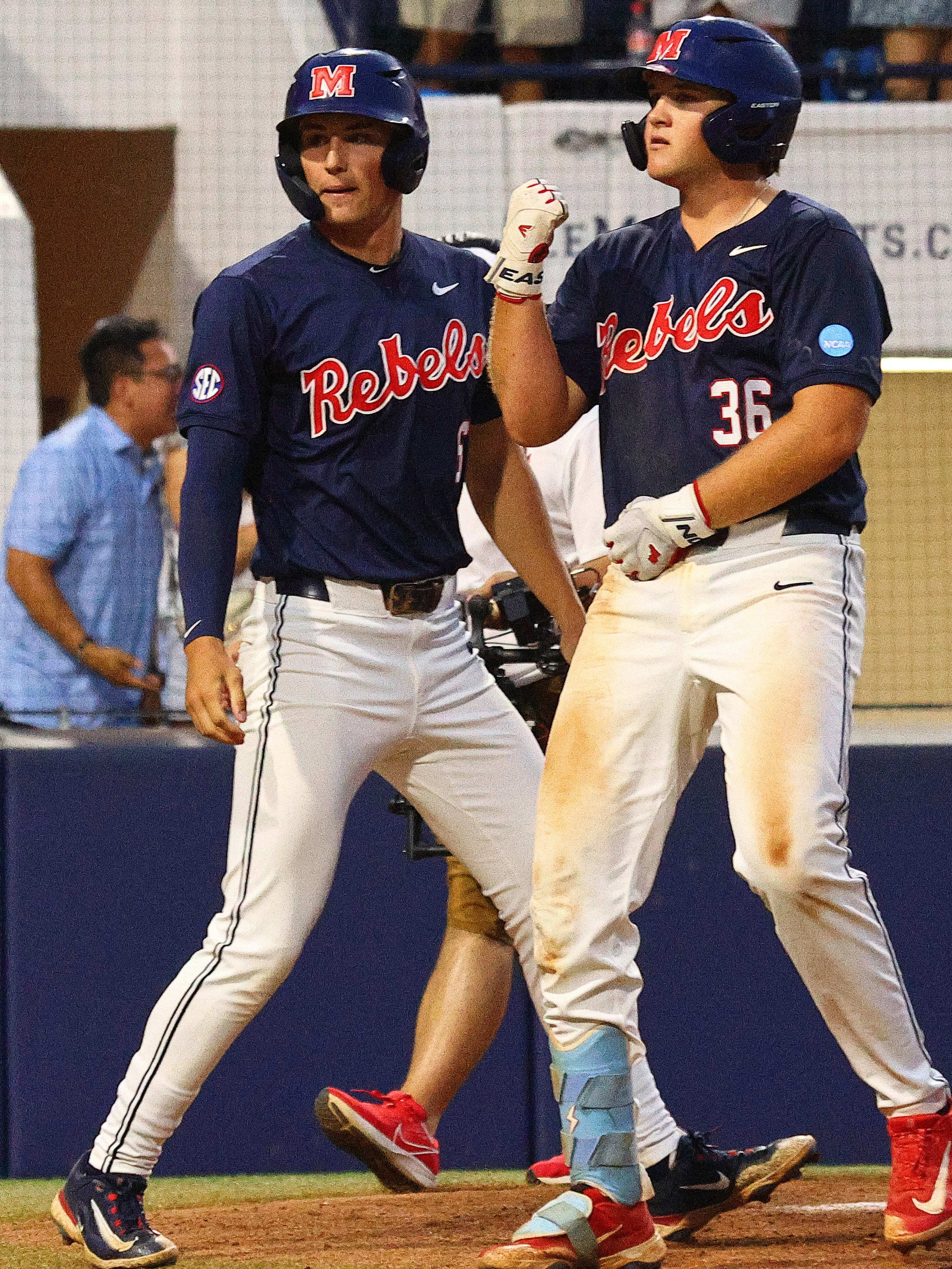 Shows: Ole Miss hitters react at the plate during a game, the Rebels gearing up for their NCAA Tournament appearance in the Lincoln Regional.