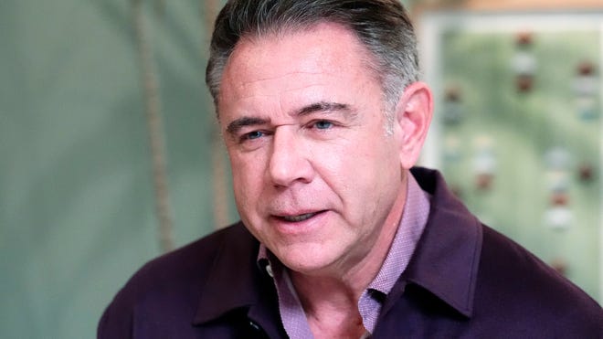A man during a filmed interview; images like this are used in reporting on the Arizona governor’s 2026 campaign coverage.